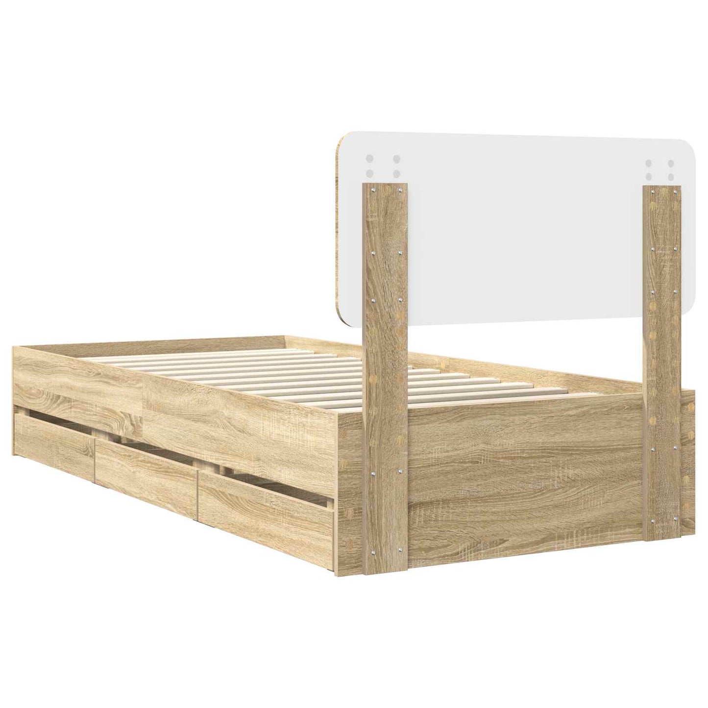 Bed Frame with Drawer Sonoma Oak 90 x 200 cm Engineered Wood