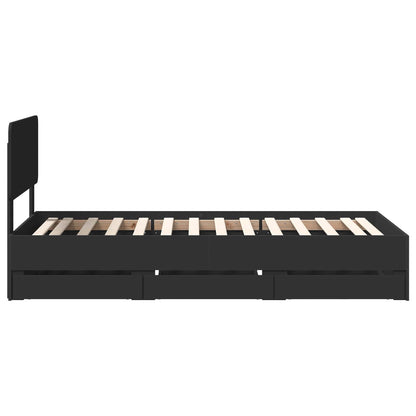 Bed Frame with Drawer Black 90 x 190 cm Engineered Wood