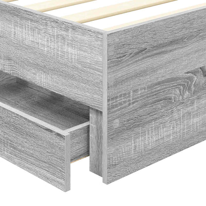 Bed Frame with Drawer Grey Sonoma 90 x 190 cm Engineered Wood