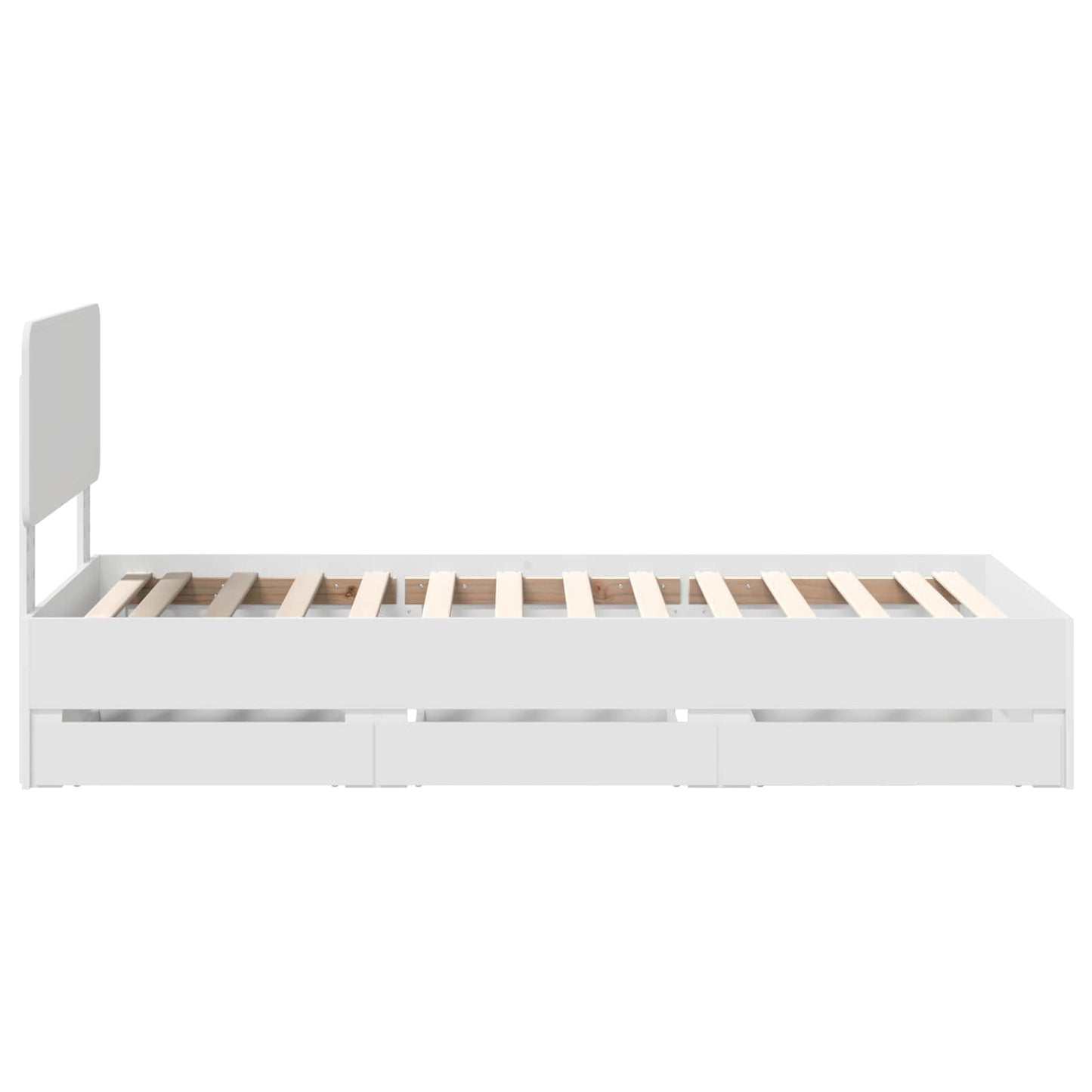 Bed Frame with Drawer White 75 x 190 cm Engineered Wood