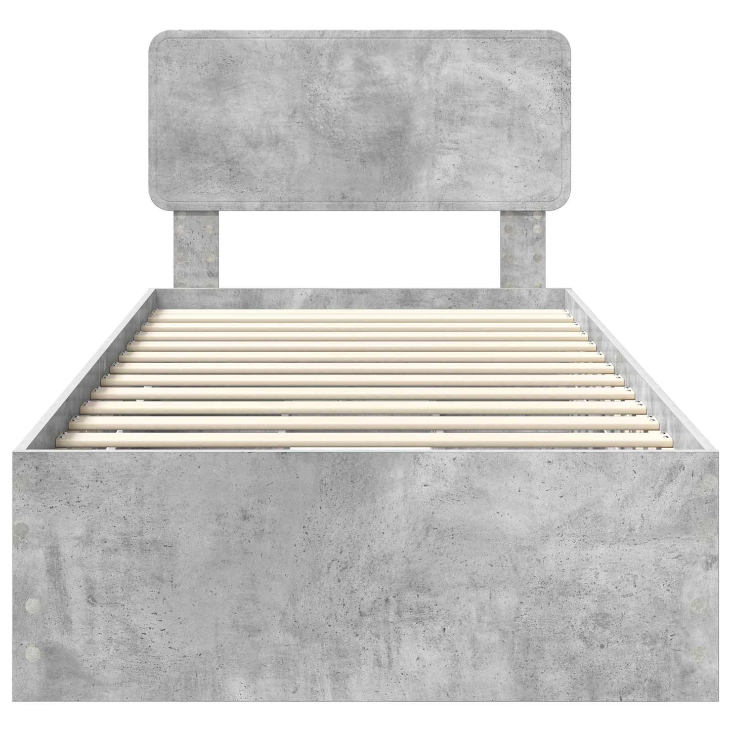 Bed Frame with Drawer Concrete Grey 75 x 190 cm Engineered Wood
