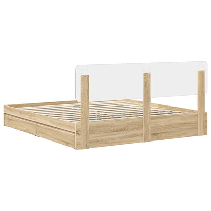 Storage Bed with Drawer Sonoma Oak 180 x 200 cm Engineered Wood