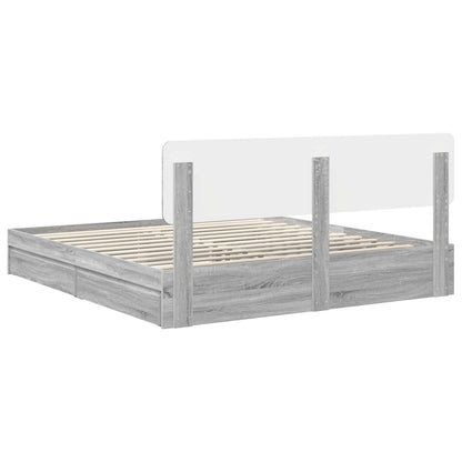 Storage Bed Grey Sonoma 180 x 200 cm Engineered Wood