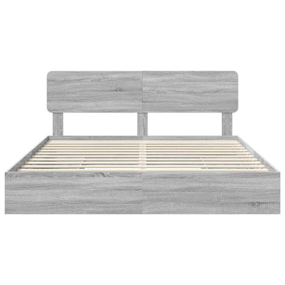 Storage Bed Grey Sonoma 180 x 200 cm Engineered Wood
