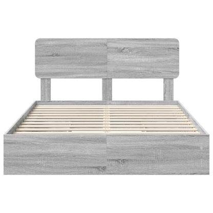 Storage Bed Grey Sonoma 150 x 200 cm Engineered Wood