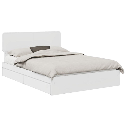 Storage Bed with Drawer White 140 x 200 cm Engineered Wood
