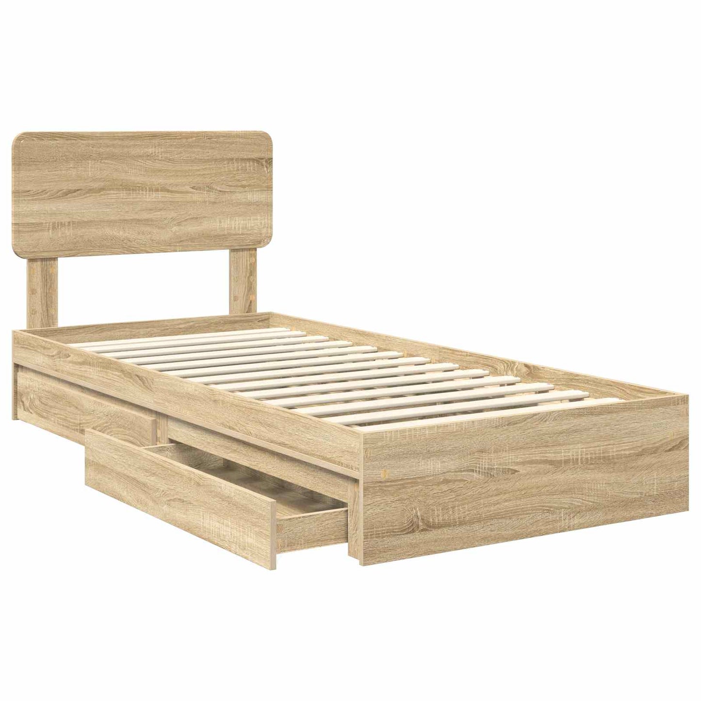 Storage Bed with Drawer Sonoma Oak 100 x 200 cm Engineered Wood
