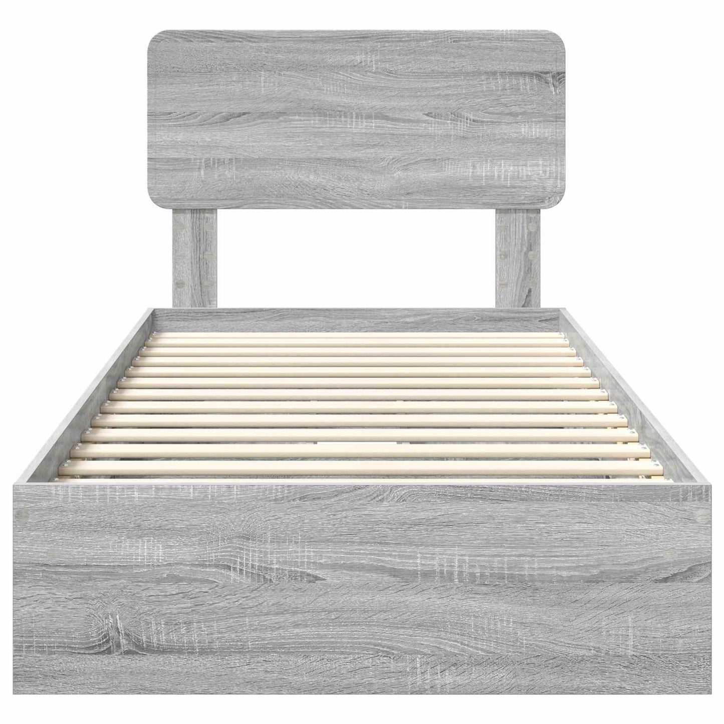 Storage Bed Grey Sonoma 100 x 200 cm Engineered Wood