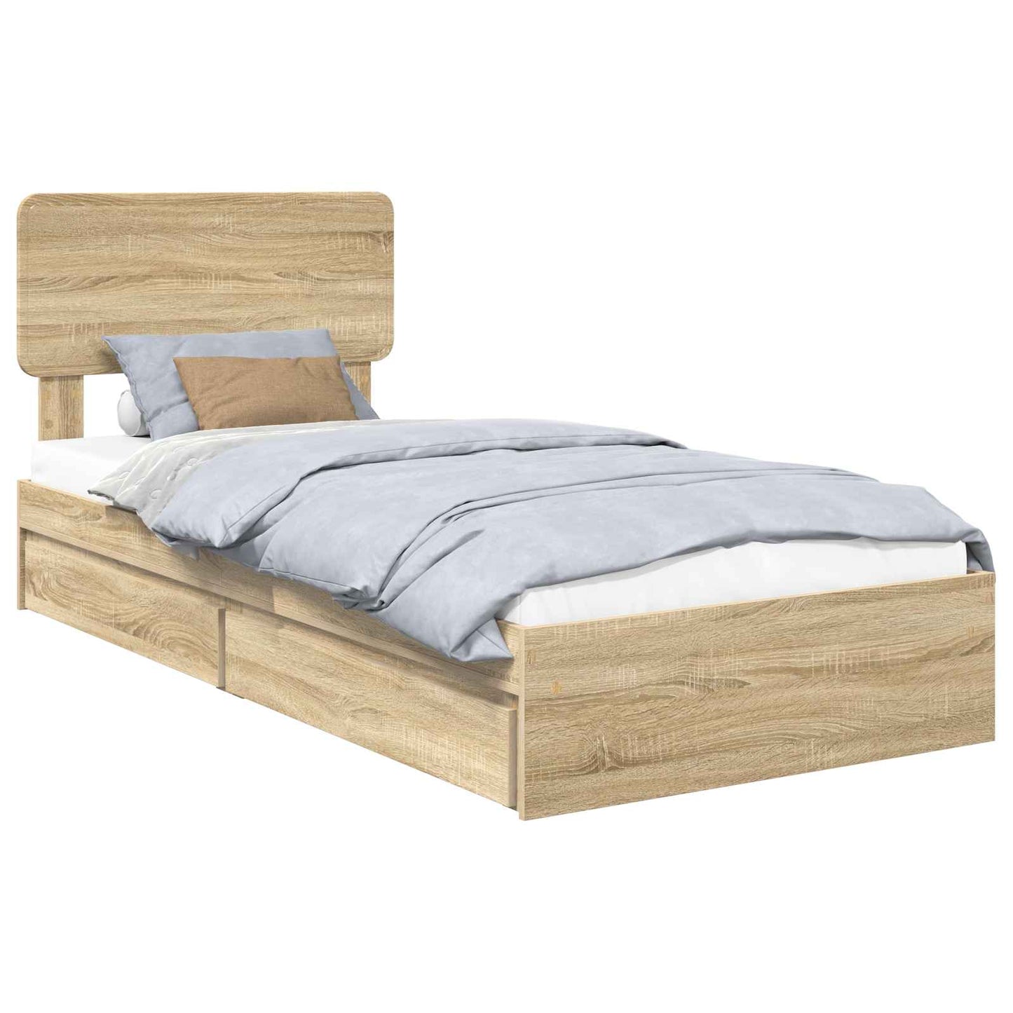 Storage Bed with Drawer Sonoma Oak 90 x 200 cm Engineered Wood