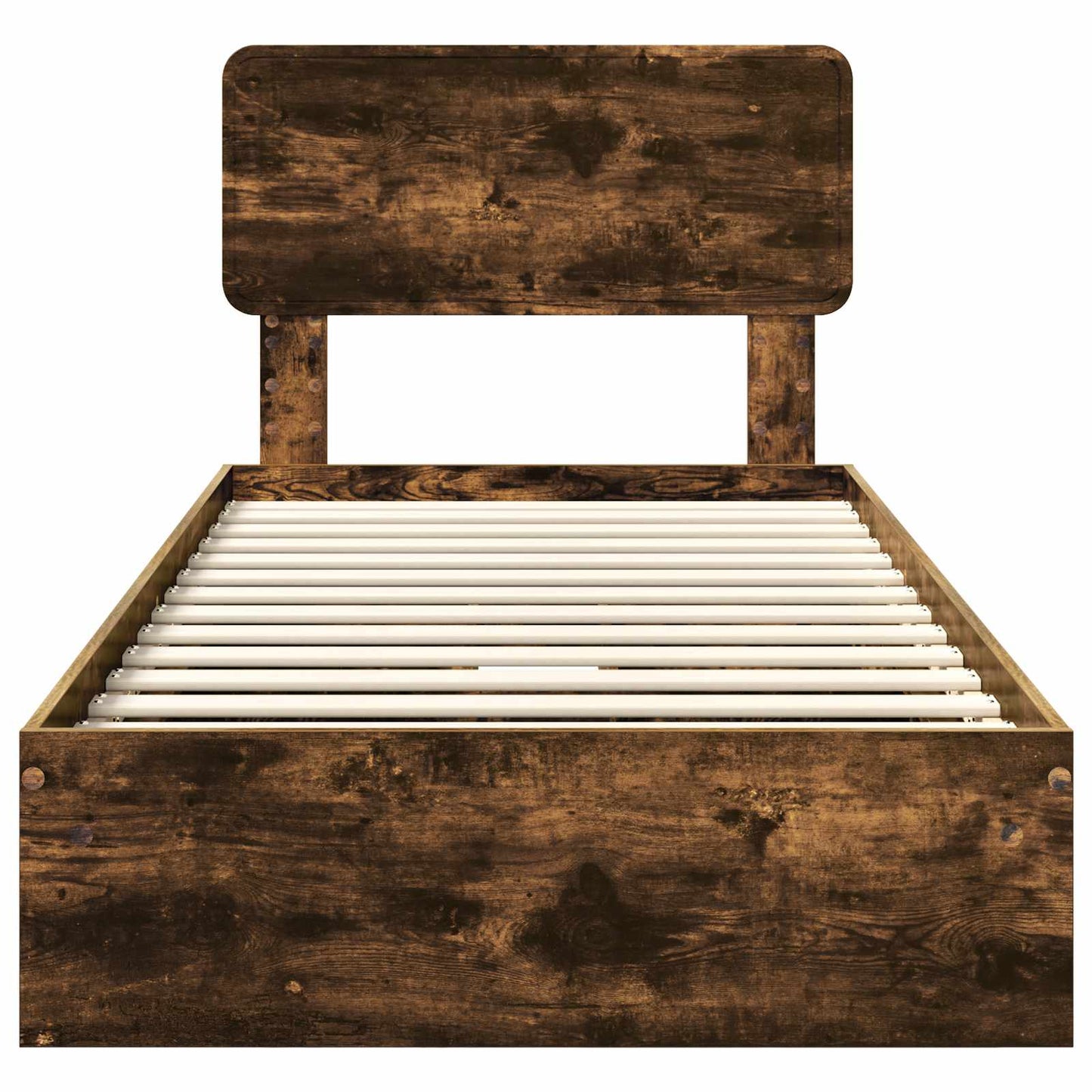 Storage Bed with Drawer Smoked Oak 90 x 190 cm Engineered Wood