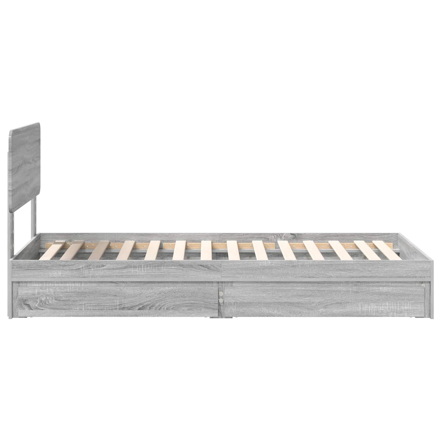 Storage Bed with Drawer Grey Sonoma 90 x 190 cm Engineered Wood