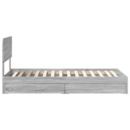 Storage Bed with Drawer Grey Sonoma 90 x 190 cm Engineered Wood