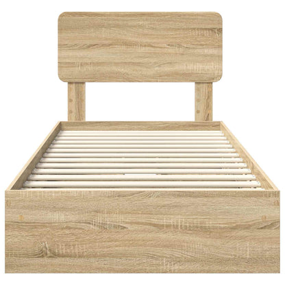 Storage Bed with Drawer Sonoma Oak 75 x 190 cm Engineered Wood