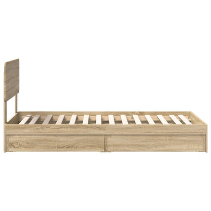 Storage Bed with Drawer Sonoma Oak 75 x 190 cm Engineered Wood