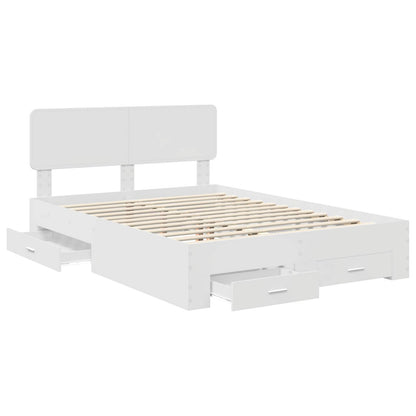 Bed Frame with Headboard White 160 x 200 cm Engineered Wood