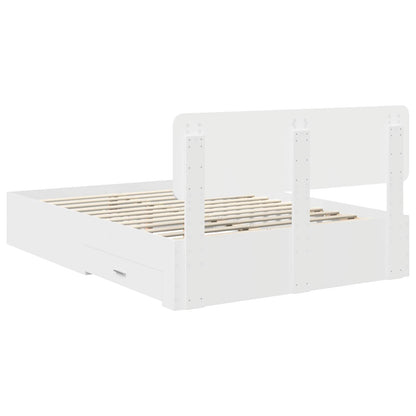 Bed Frame with Headboard White 160 x 200 cm Engineered Wood