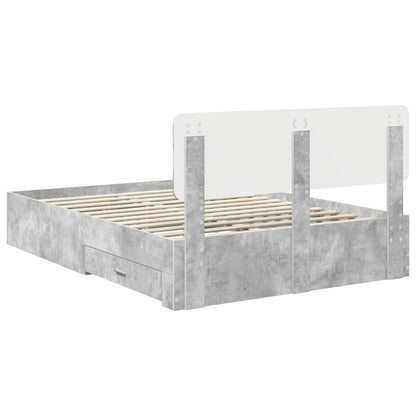 Bed Frame Concrete Grey 150 x 200 cm Engineered Wood