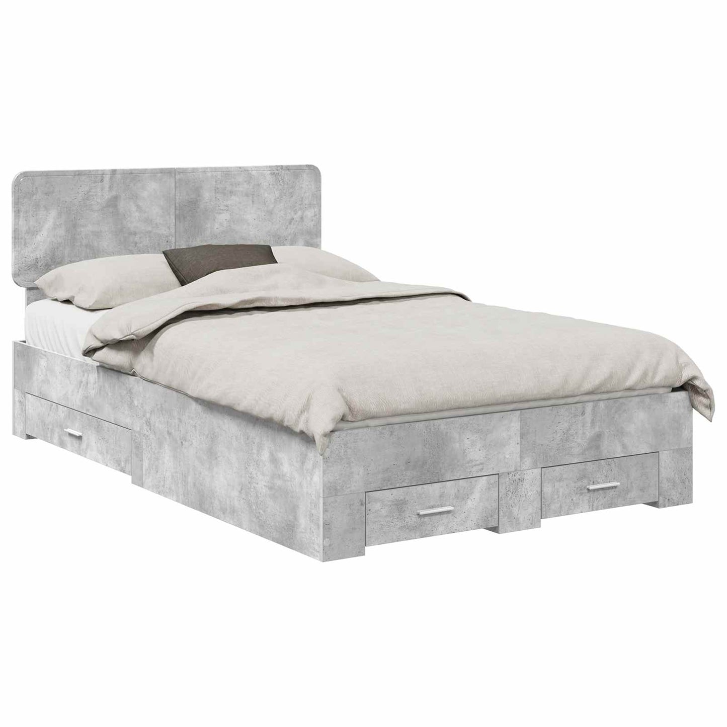 Bed Frame Concrete Grey 120 x 190 cm Engineered Wood