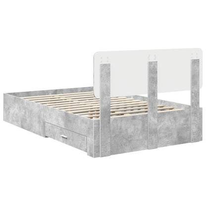 Bed Frame Concrete Grey 120 x 190 cm Engineered Wood