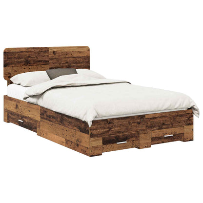 Bed Frame with Headboard Old Wood 120 x 190 cm Engineered Wood