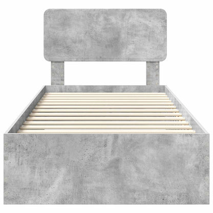 Bed Frame Concrete Grey 100 x 200 cm Engineered Wood