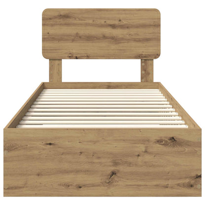 Bed Frame with Drawer Artisan Oak 100 x 200 cm Engineered Wood