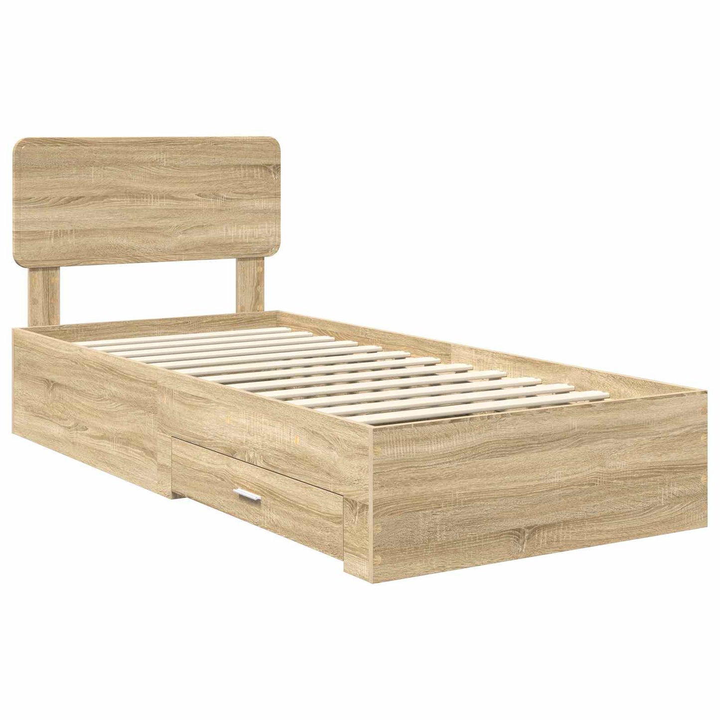 Bed Frame with Headboard Sonoma Oak 90 x 200 cm Engineered Wood