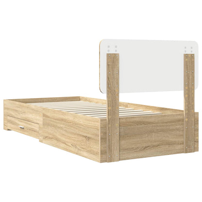 Bed Frame with Headboard Sonoma Oak 90 x 200 cm Engineered Wood