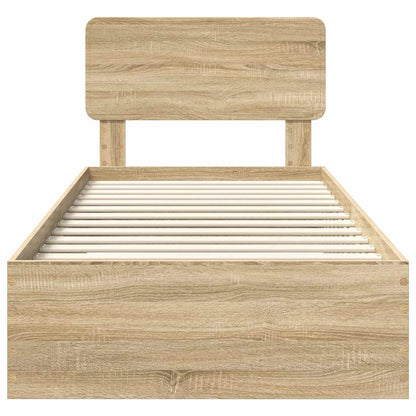 Bed Frame with Headboard Sonoma Oak 90 x 200 cm Engineered Wood
