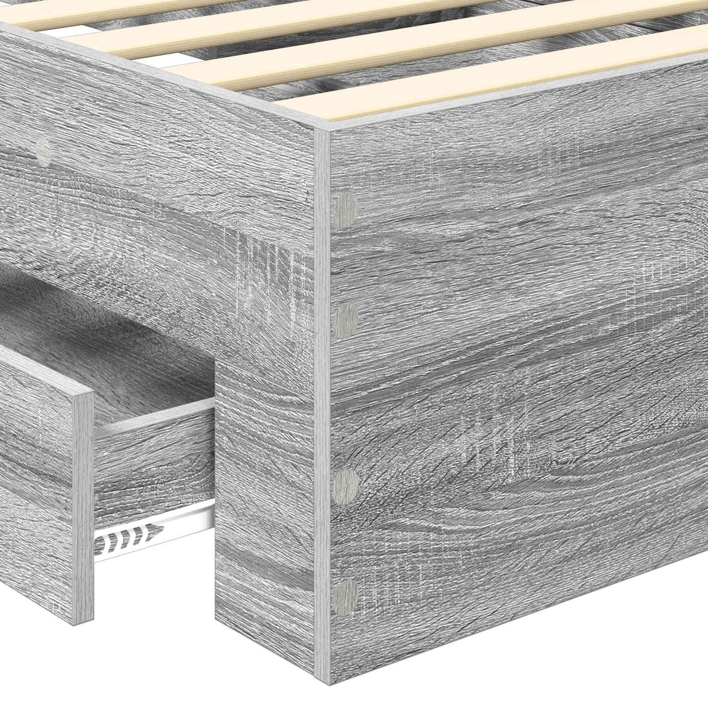 Bed Frame with Drawer Grey Sonoma 90 x 200 cm Engineered Wood
