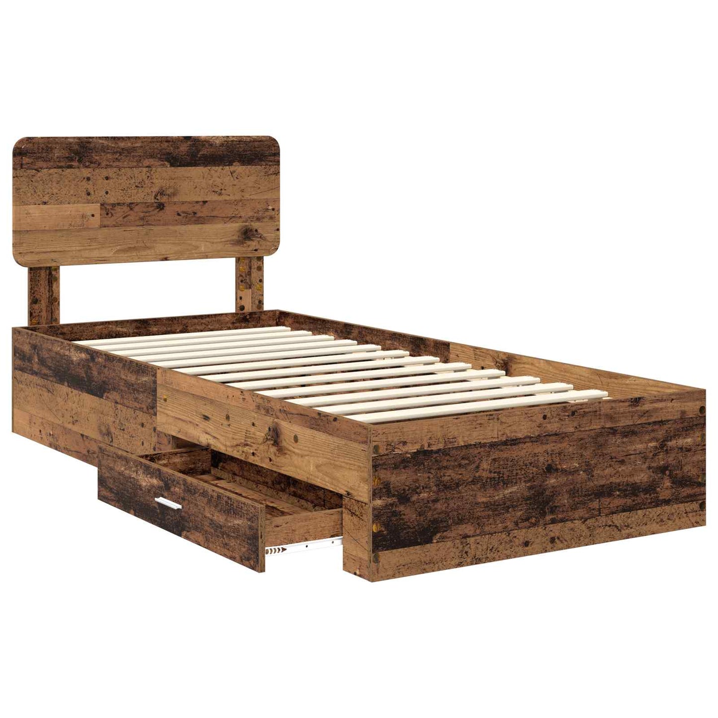Bed Frame with Headboard Old Wood 90 x 200 cm Engineered Wood
