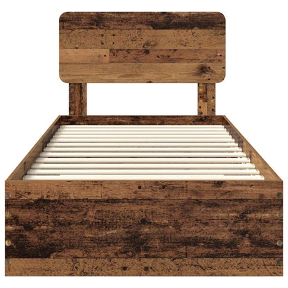 Bed Frame with Headboard Old Wood 90 x 200 cm Engineered Wood