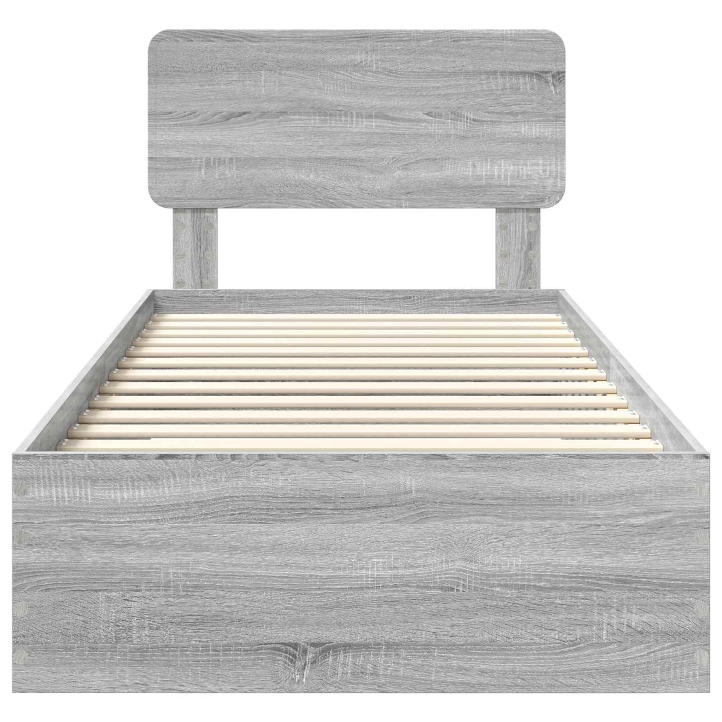 Bed Frame with Drawer Grey Sonoma 90 x 190 cm Engineered Wood