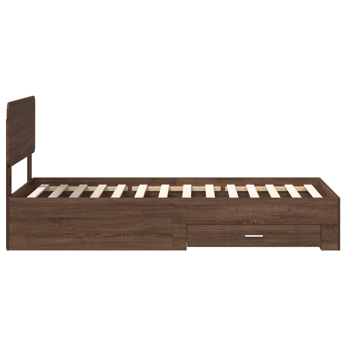 Bed Frame with Headboard Brown Oak 75 x 190 cm Engineered Wood