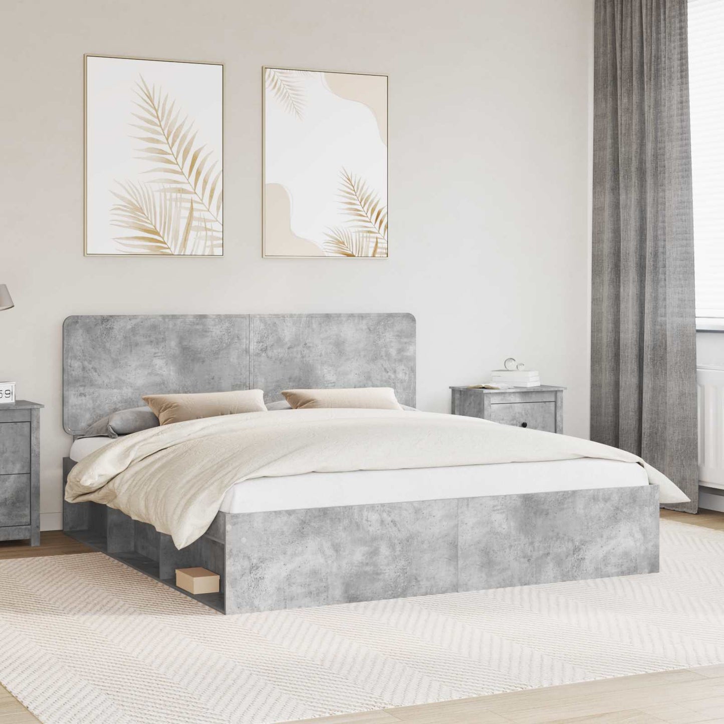 Bed Frame with Headboard Concerte 180 x 200 cm Solid Pine Wood
