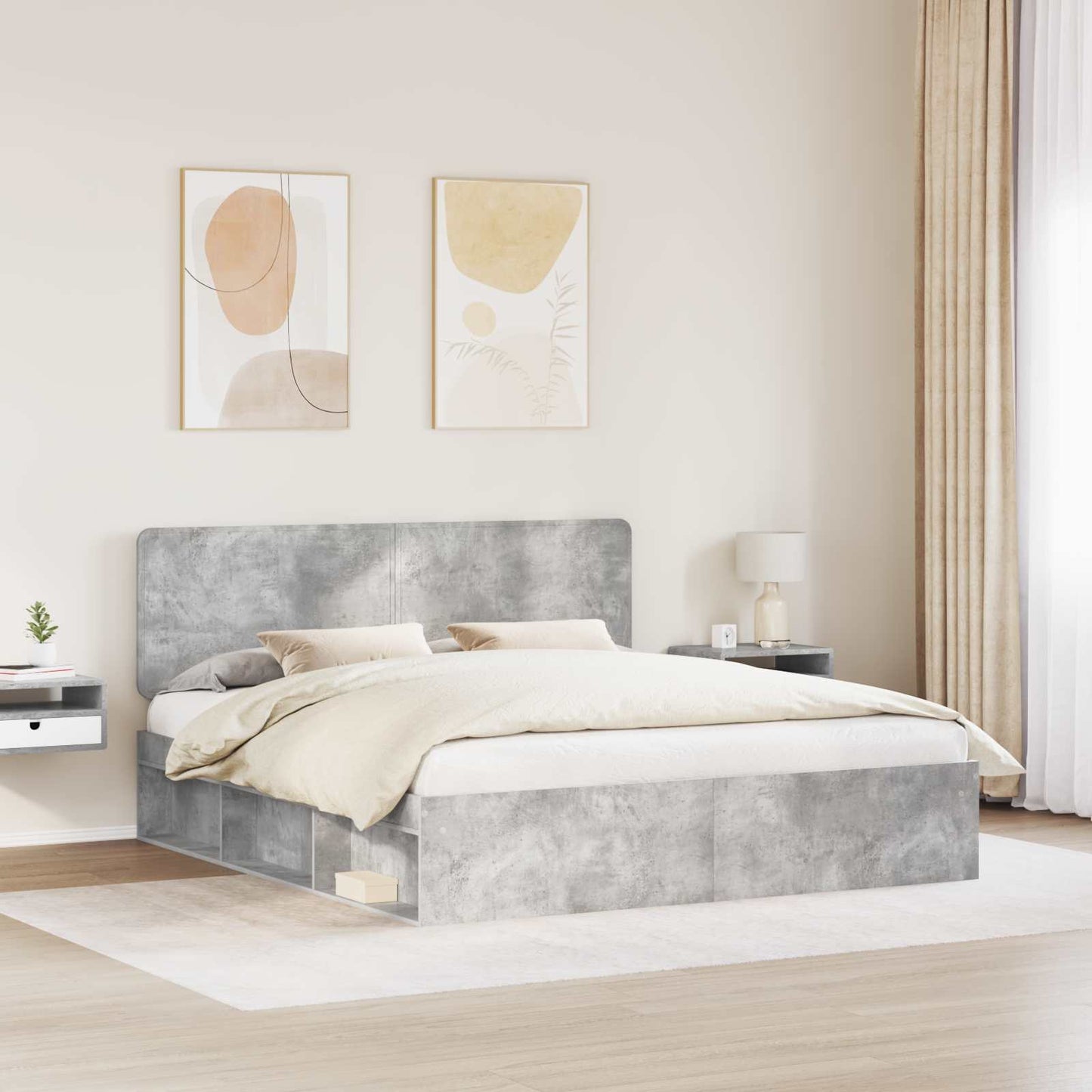 Bed Frame with Headboard Concerte 180 x 200 cm Solid Pine Wood