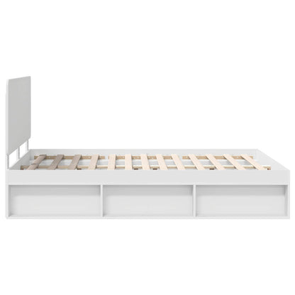 Bed Frame with Headboard White 160 x 200 cm Solid Pine Wood