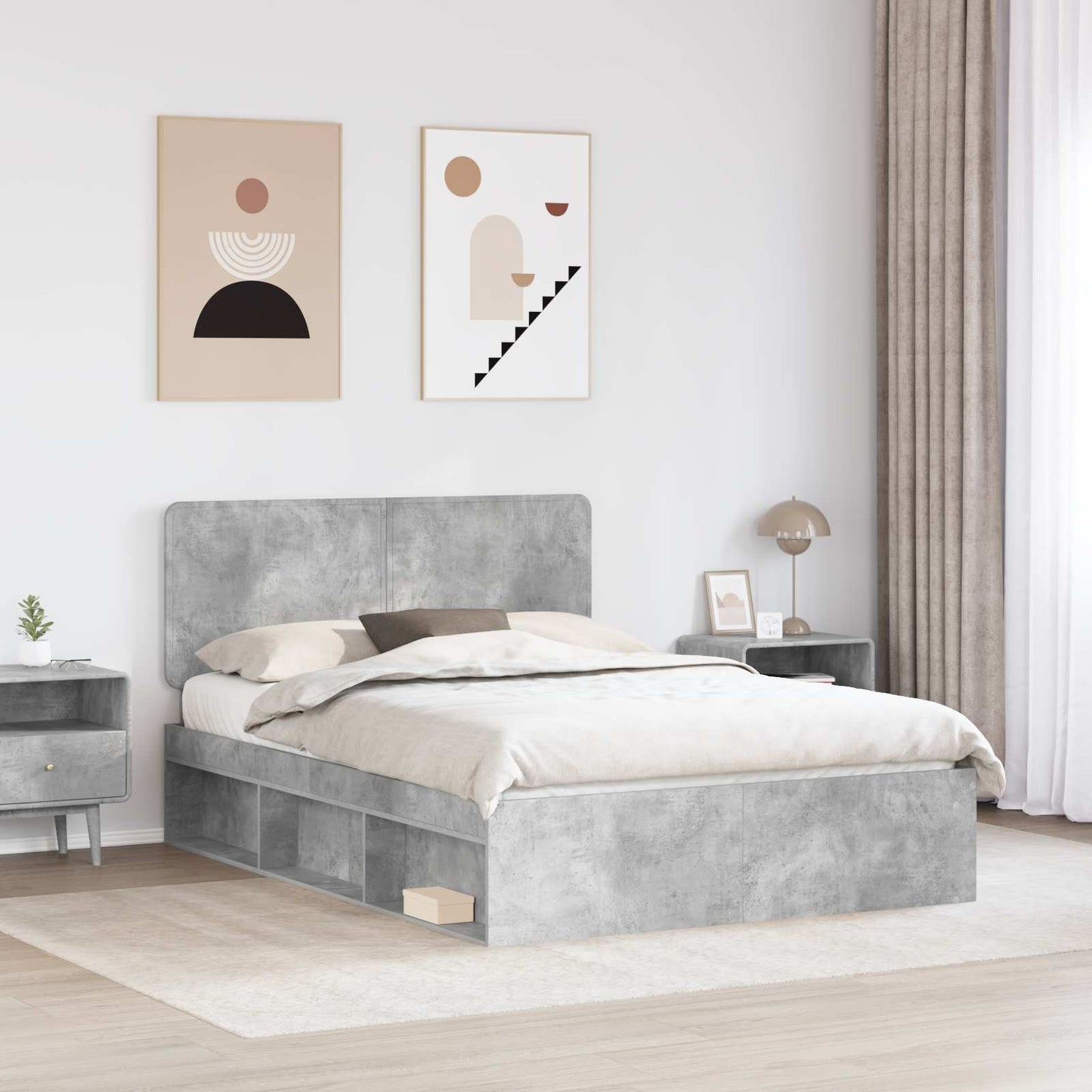 Bed Frame with Headboard Concerte 160 x 200 cm Solid Pine Wood