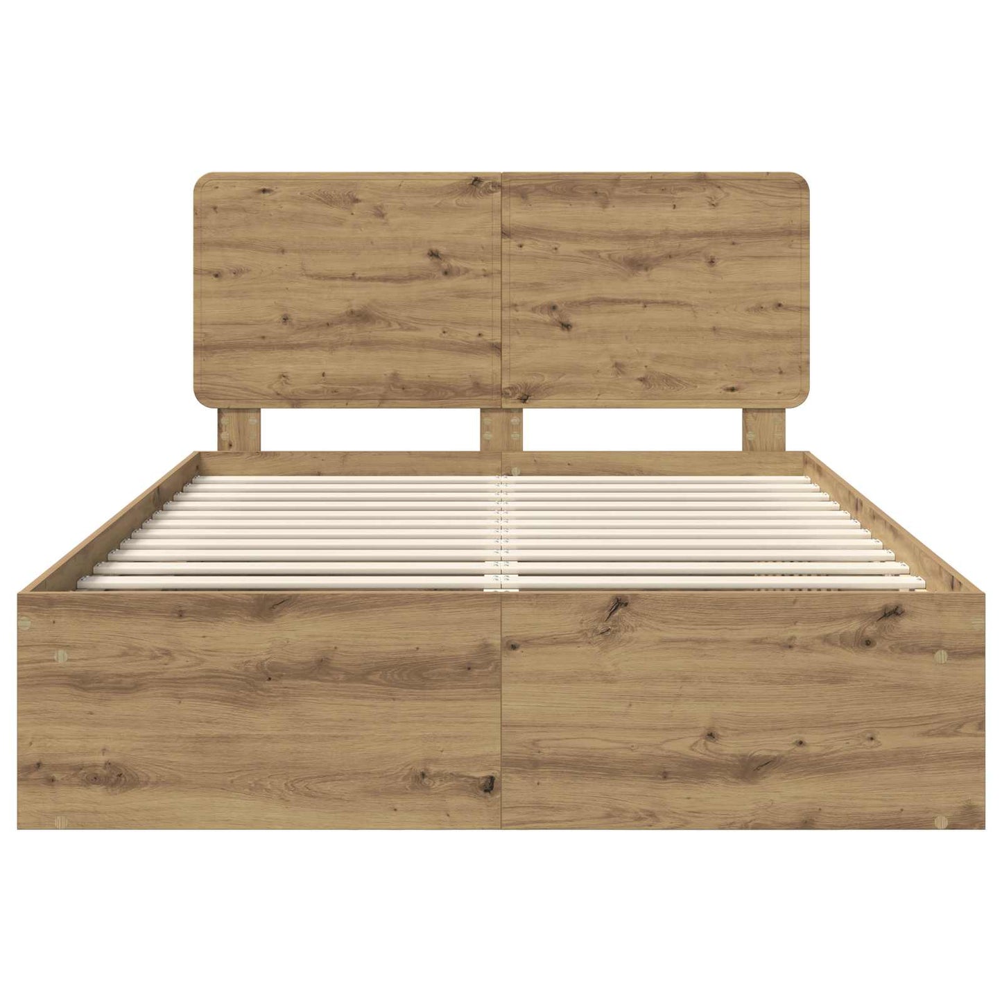 Bed Frame Artisian Oak 150 x 200 cm Solid Pine Wood