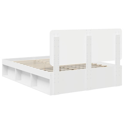 Bed Frame with Headboard White 140 x 200 cm Solid Pine Wood