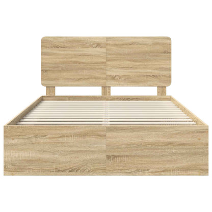 Bed Frame with Headboard Sonoma 140 x 200 cm Solid Pine Wood