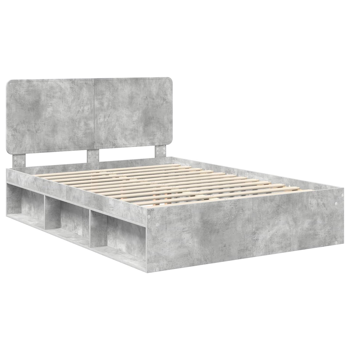 Bed Frame with Headboard Concerte 140 x 200 cm Solid Pine Wood