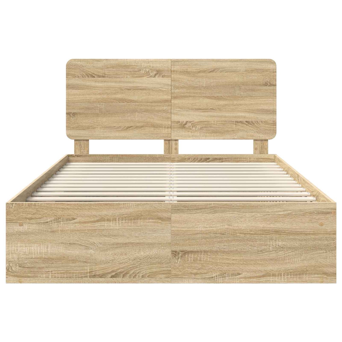 Bed Frame with Headboard Sonoma 140 x 190 cm Solid Pine Wood