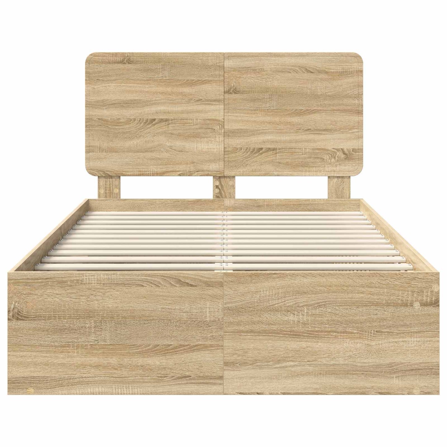 Bed Frame with Headboard Sonoma 120 x 200 cm Solid Pine Wood
