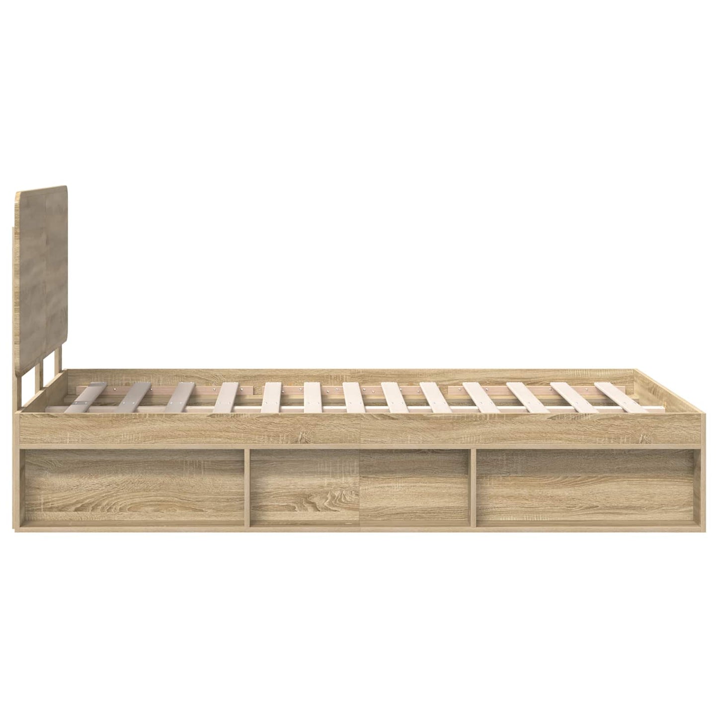 Bed Frame with Headboard Sonoma 120 x 200 cm Solid Pine Wood