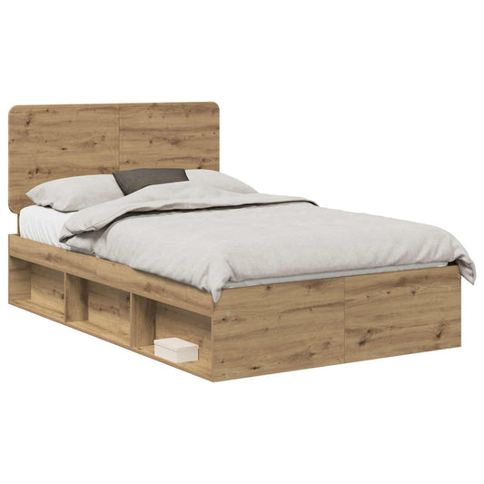 Bed Frame Artisian Oak 120 x 200 cm Solid Pine Wood