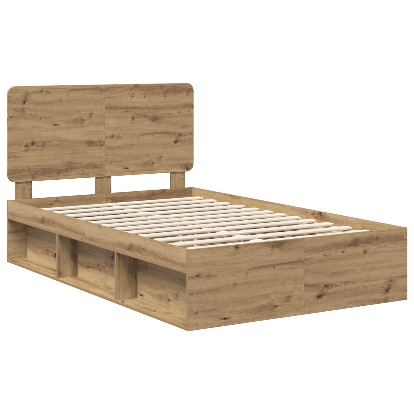 Bed Frame Artisian Oak 120 x 200 cm Solid Pine Wood