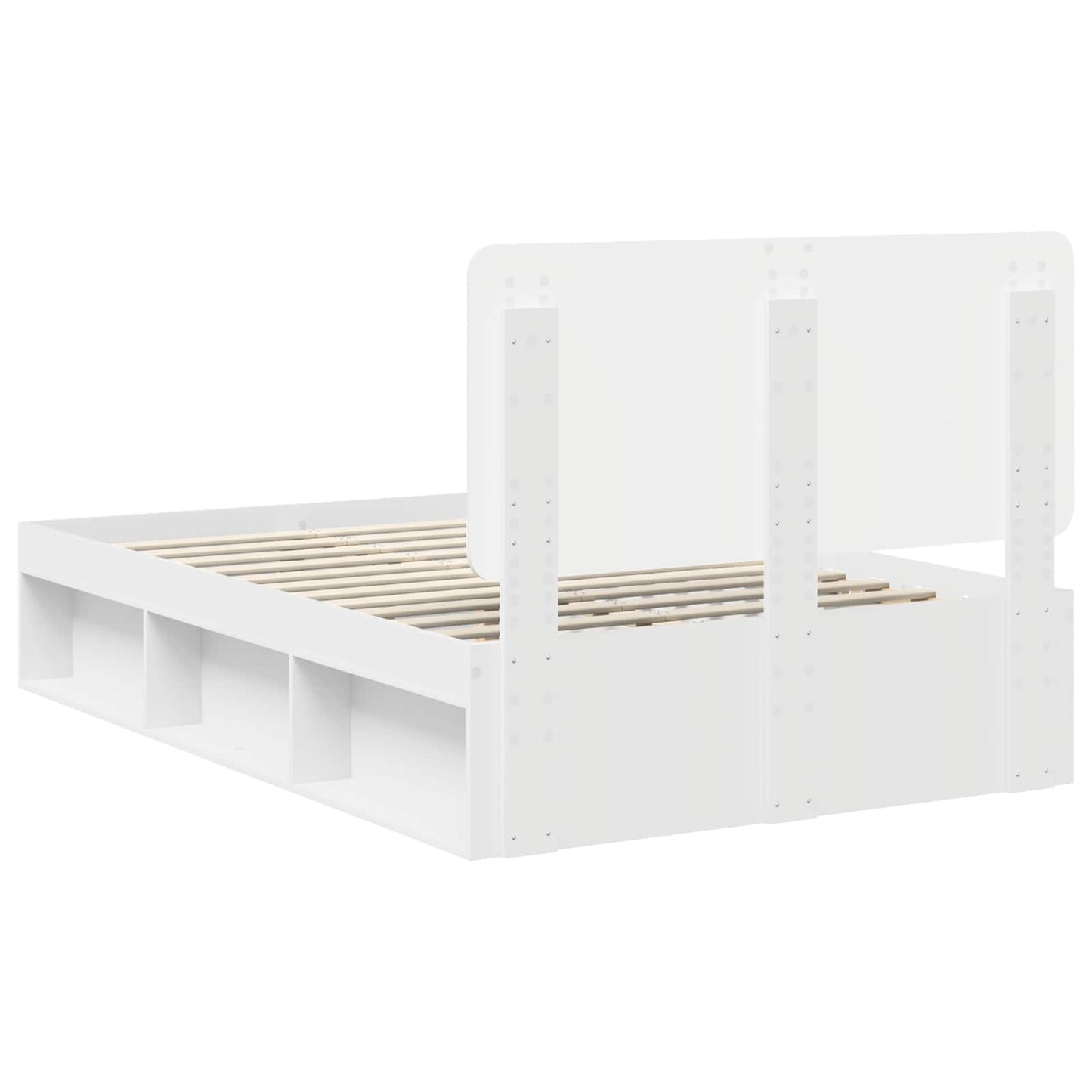 Bed Frame with Headboard White 120 x 190 cm Solid Pine Wood