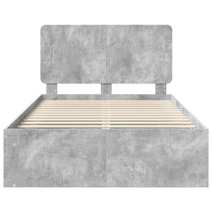 Bed Frame with Headboard Concerte 120 x 190 cm Solid Pine Wood