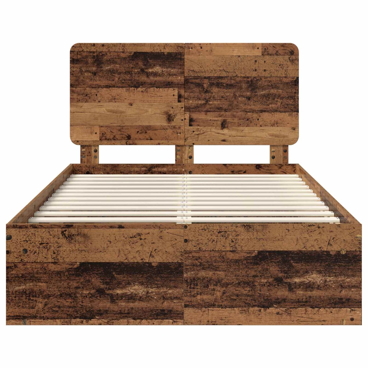 Bed Frame with Headboard Old Wood 120 x 190 cm Solid Pine Wood